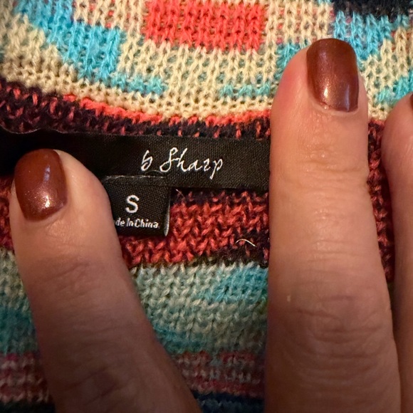 B Sharp Open Front Mohair Cardigan – Southwestern Tribal Print - Small - Picture 3 of 5